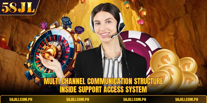 Multi channel communication structure inside support access system